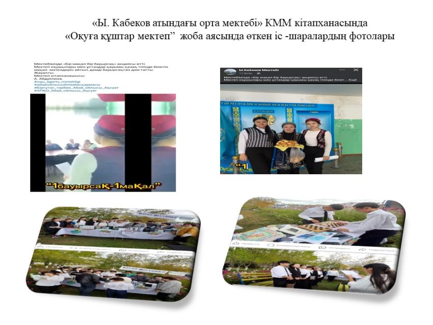 Кітапханада өткізілген іс-шаралар
